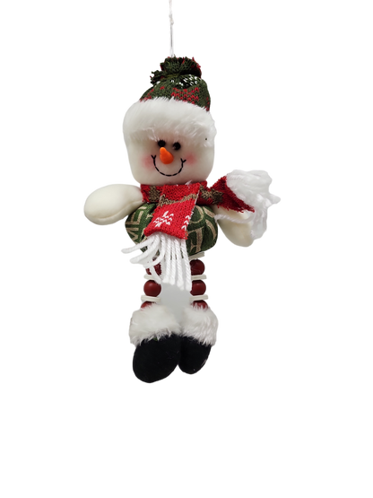 Plush Snowman Ornament with Button Legs