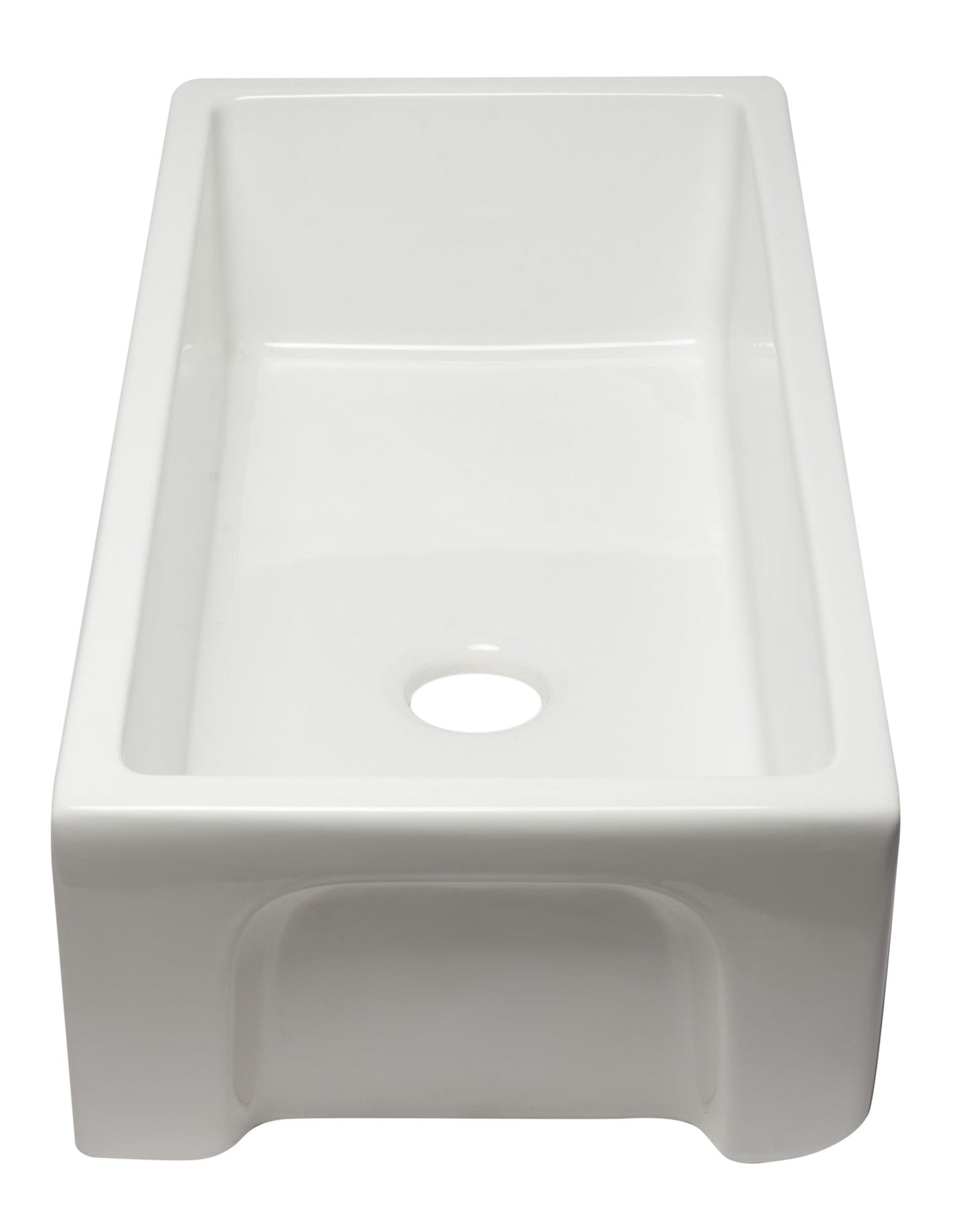 ALFI brand AB3618HS Reversible Smooth / Fluted Single Bowl Fireclay Farm Sink