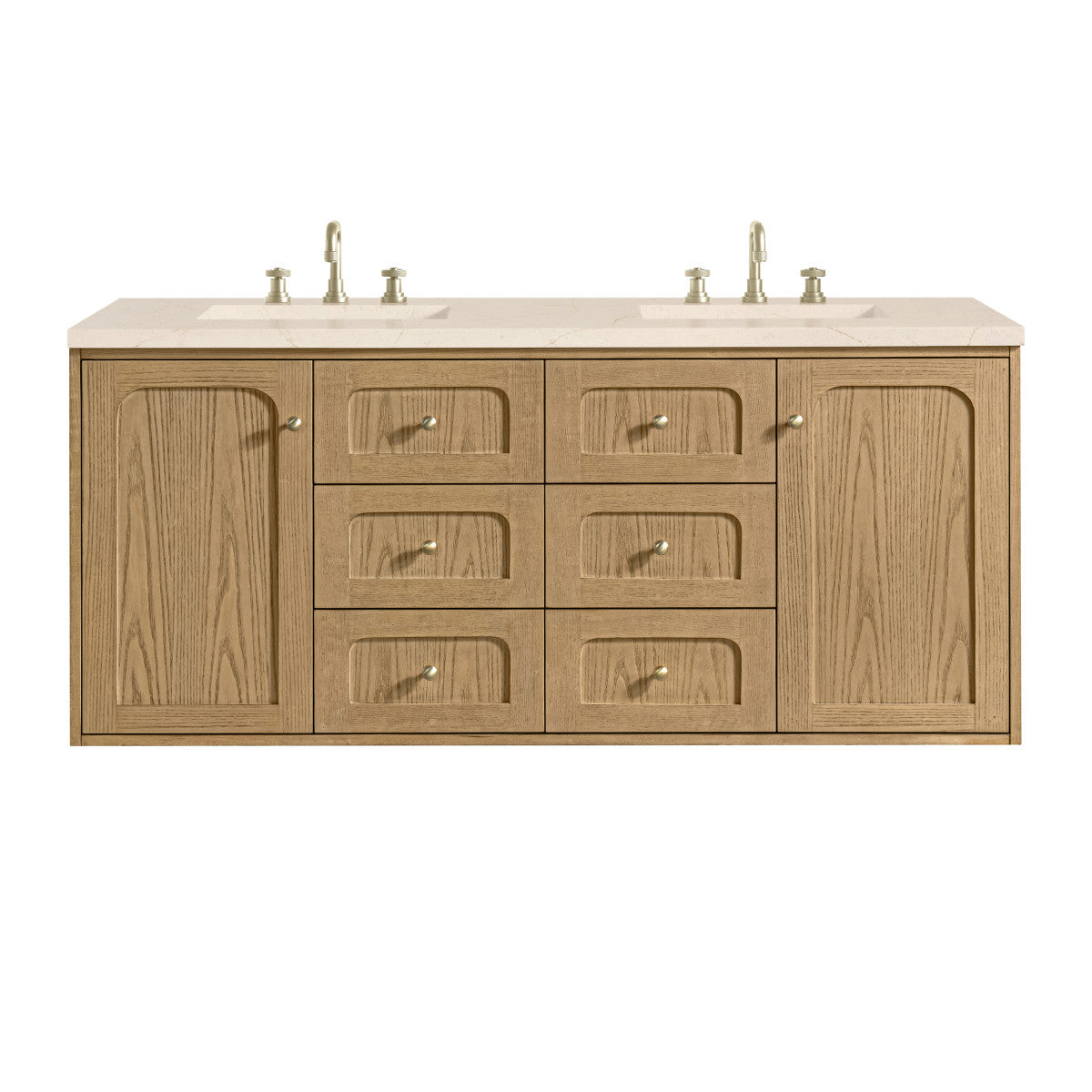 Laurent 60" Double Vanity, Light Natural Oak