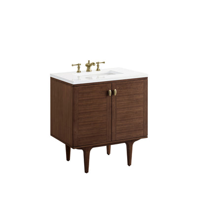 Amberly 30" Single Vanity Cabinet, Mid-Century Walnut