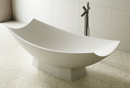 ALFI brand  AB9992 White Matte 71" Solid Surface Resin Free Standing Hammock Style Bathtub