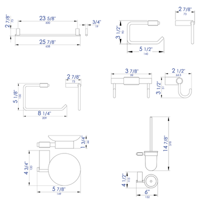 ALFI brand AB9515 6 Piece Bath Accessory Set