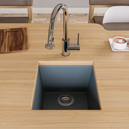 ALFI brand AB1720UM 17" Undermount Rectangular Granite Composite Kitchen Prep Sink