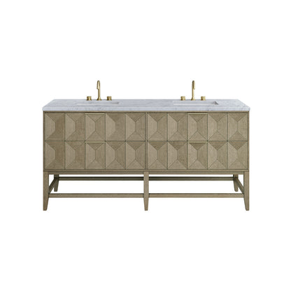 Emmeline 72" Double Vanity Cabinet, Pebble Oak