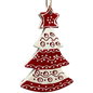 Scandi Holiday Red And White Tree Ornament