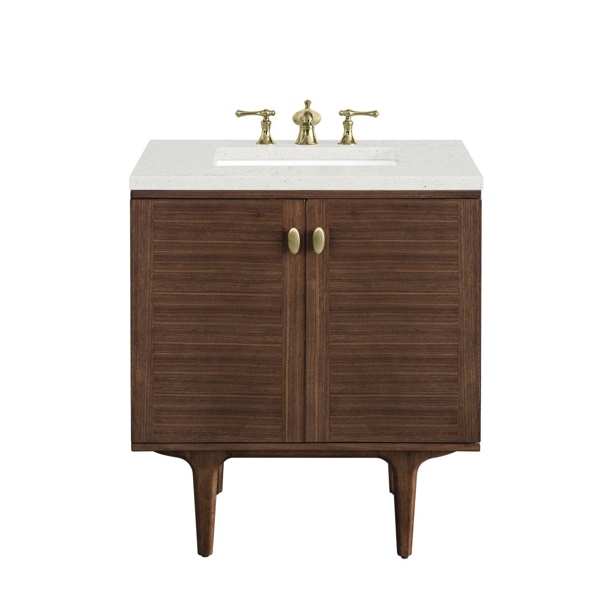Amberly 30" Single Vanity Cabinet, Mid-Century Walnut
