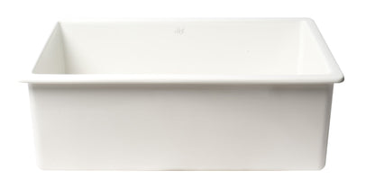 ALFI brand ABF3018UD ABF3018UD-W White 30" x 18" Fireclay Undermount / Drop In Kitchen Sink w Grid