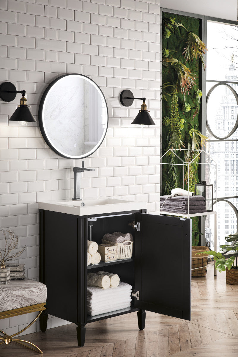 Britannia 24" Single Vanity with White Glossy Composite Stone Top