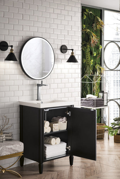 Britannia 24" Single Vanity with White Glossy Composite Stone Top