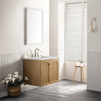Laurent 30" Single Vanity Cabinet, Light Natural Oak
