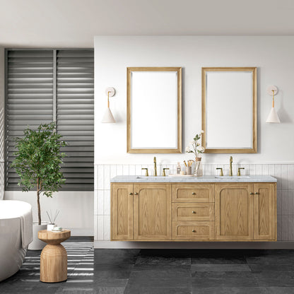 Laurent 72" Double Vanity Cabinet, Light Natural Oak