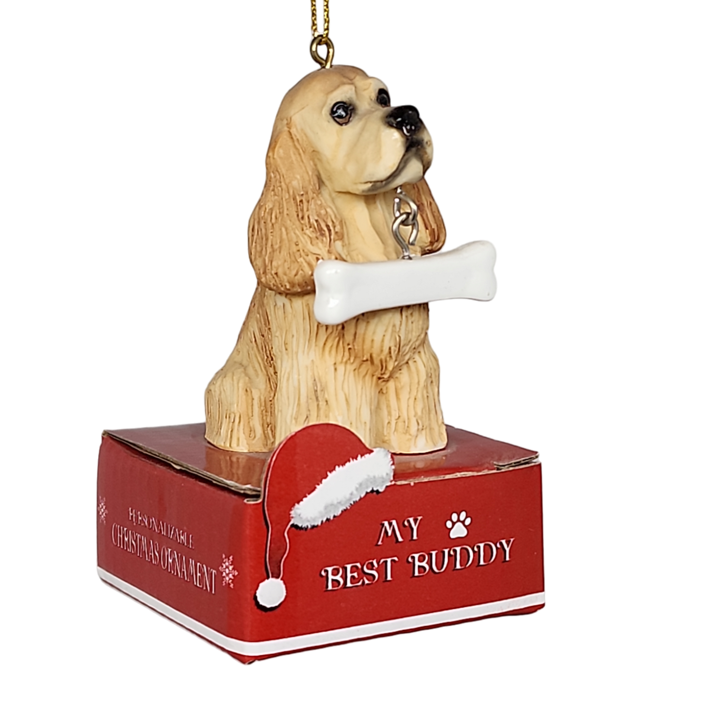 Cocker Spaniel with Bone Ornament