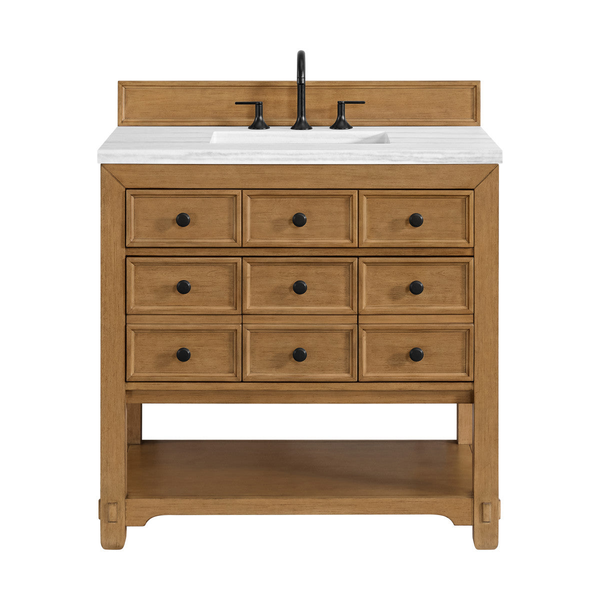 Malibu 36" Single Vanity Cabinet, Amber Birch