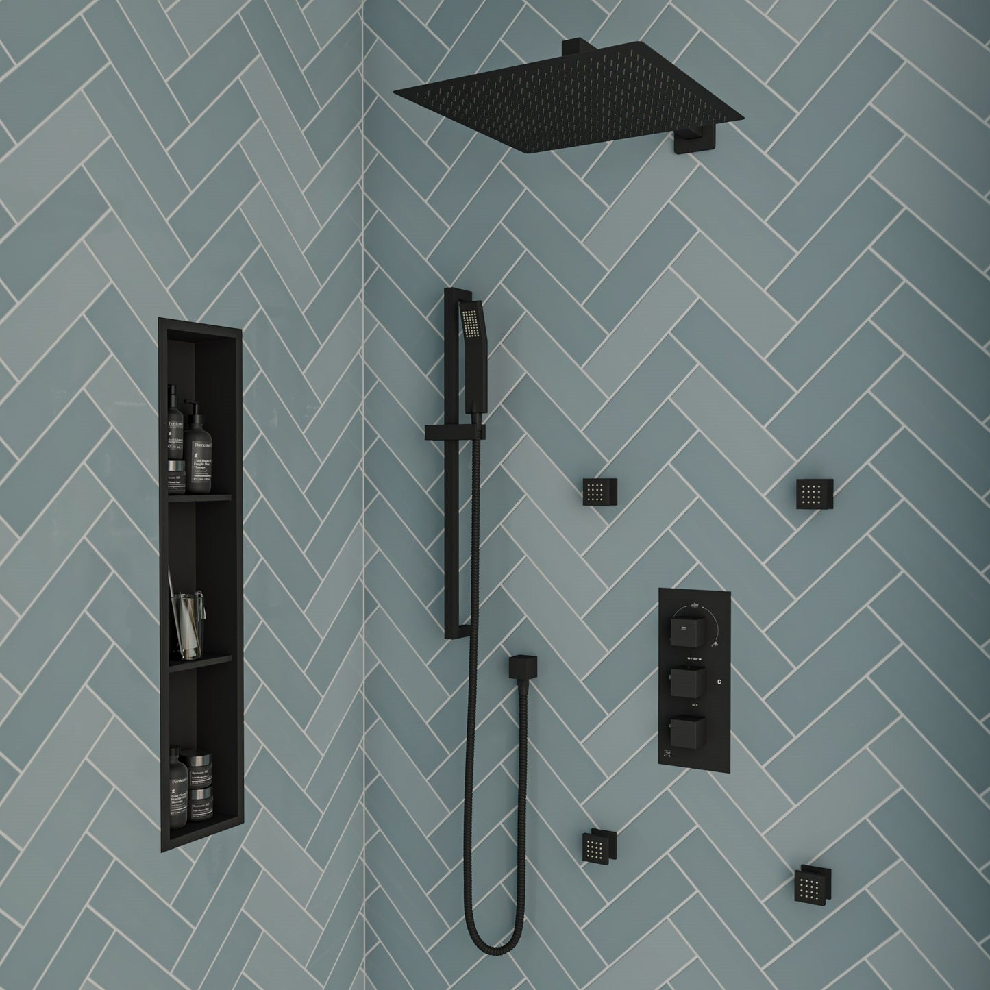 ALFI brand ABSA20S 20" Square Wall Shower Arm