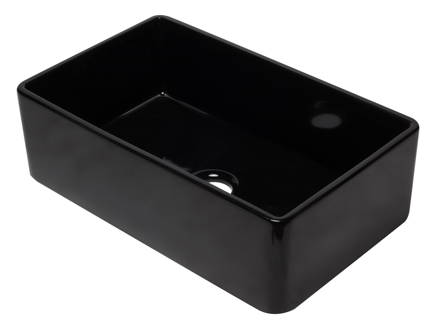ALFI brand AB3320SB 33 inch Black Reversible Single Fireclay Farmhouse Kitchen Sink