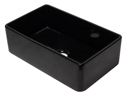 ALFI brand AB3320SB 33 inch Black Reversible Single Fireclay Farmhouse Kitchen Sink