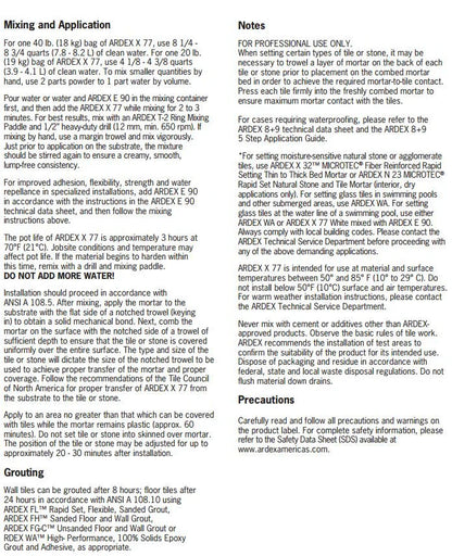 ArdexX77 Microtec Fiber Reinforced Tile and Stone Mortar