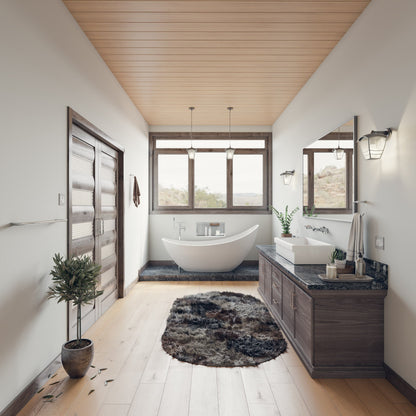 ALFI brand  AB9951 73" White Solid Surface Smooth Resin Soaking Slipper Bathtub
