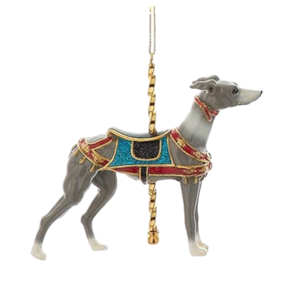 Resin Carousel Ornament - Greyhound