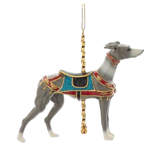 Resin Carousel Ornament - Greyhound