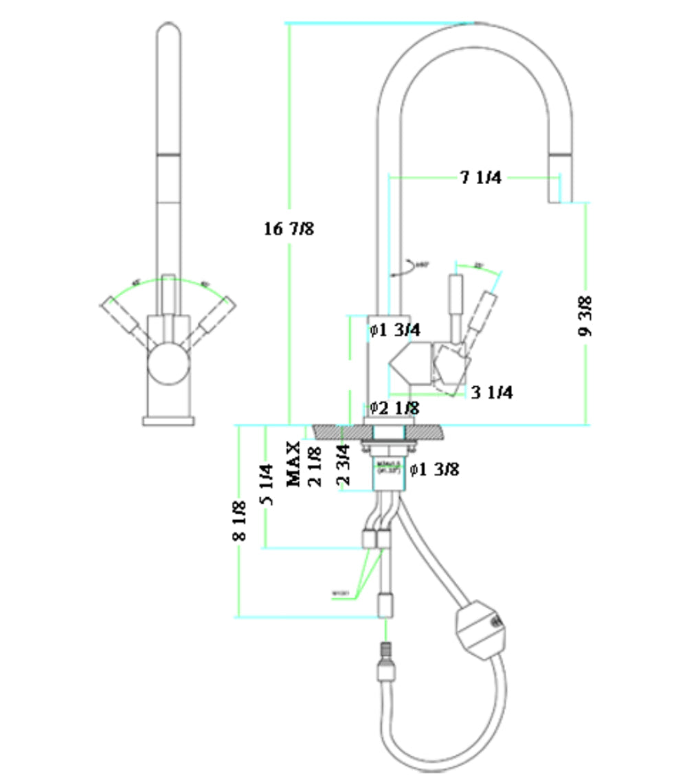 ALFI brand AB2028 Single Hole Pull Down Kitchen Faucet
