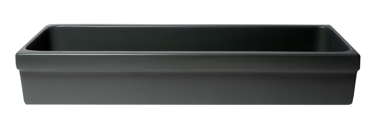ALFI brand  AB48TRBM 48" Black Matte Above Mount Fireclay Bathroom Trough Sink