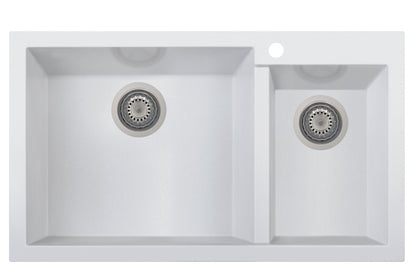 ALFI brand AB3319DI 34" Double Bowl Drop In Granite Composite Kitchen Sink