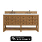 Malibu 72" Double Vanity Cabinet, Amber Birch