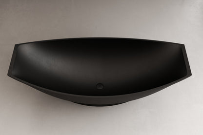 ALFI brand  AB9991BM Black Matte 71" Solid Surface Resin Free Standing Hammock Style Bathtub
