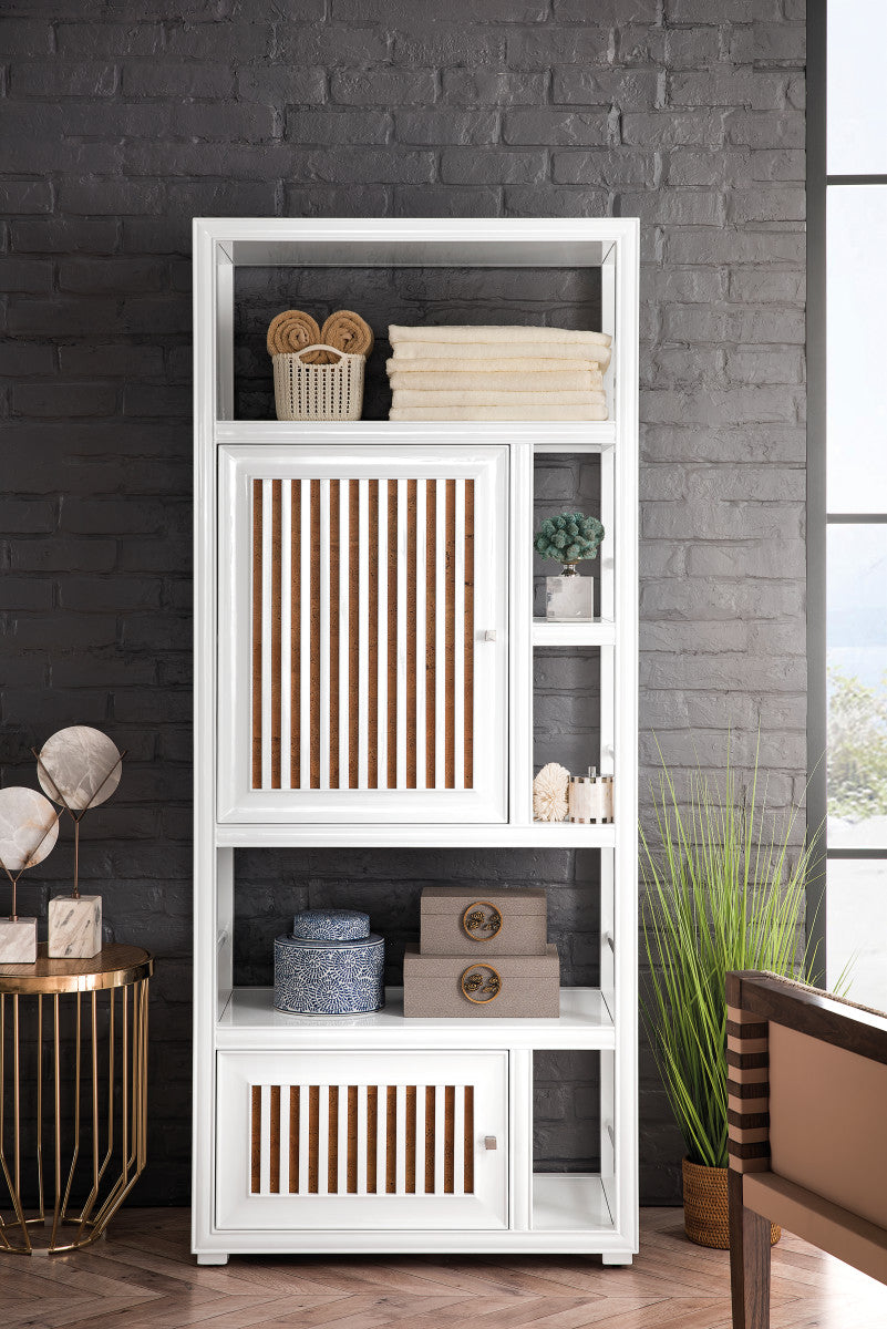 Athens 30" Double-Sided Linen Cabinet, Glossy White