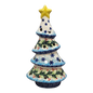 Polish Pottery Christmas Tree Luminary - Winter Wonderland Pattern