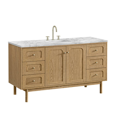 Laurent 60" Single Vanity, Light Natural Oak