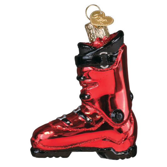 Ski Boot  Glass Ornament