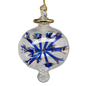 Blown Glass Pierced Starburst Ornament - Blue