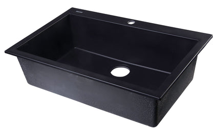 ALFI brand AB3020DI 30" Drop-In Single Bowl Granite Composite Kitchen Sink