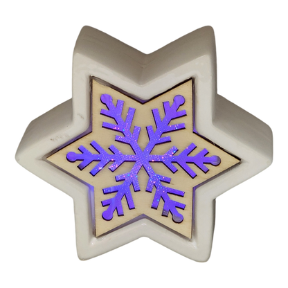 Color Changing Dolomite & Wood Decor - Snowflake