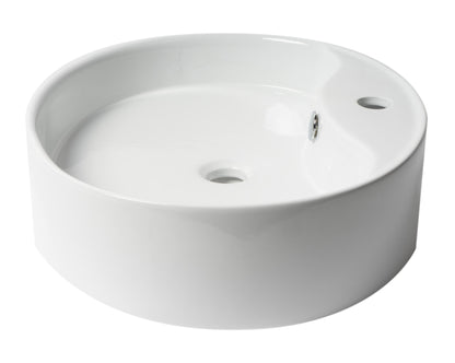 ALFI brand  ABC910 White 22" Oval Above Mount Ceramic Sink with Faucet Hole