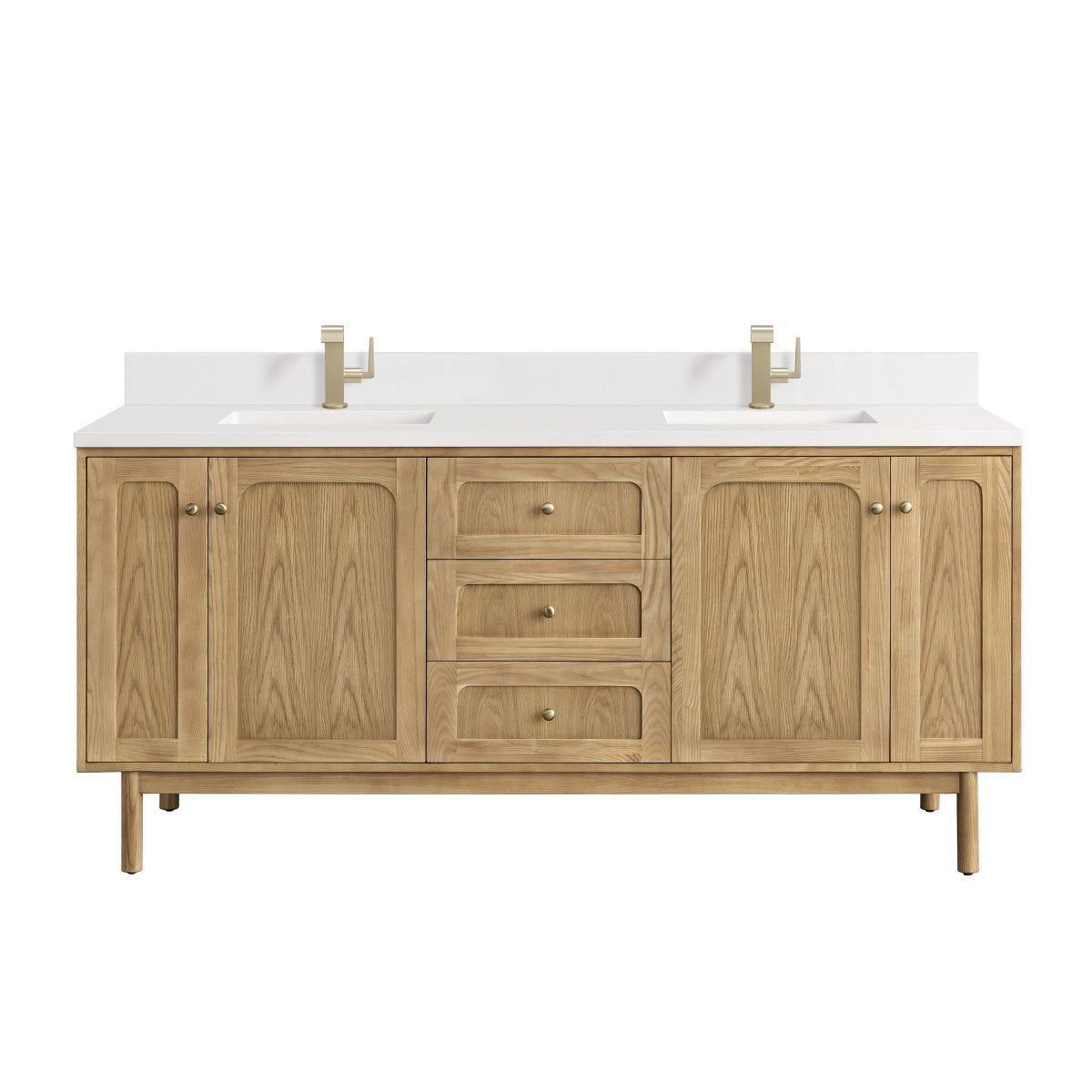 Laurent 72" Double Vanity Cabinet, Light Natural Oak