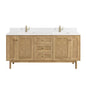Laurent 72" Double Vanity Cabinet, Light Natural Oak