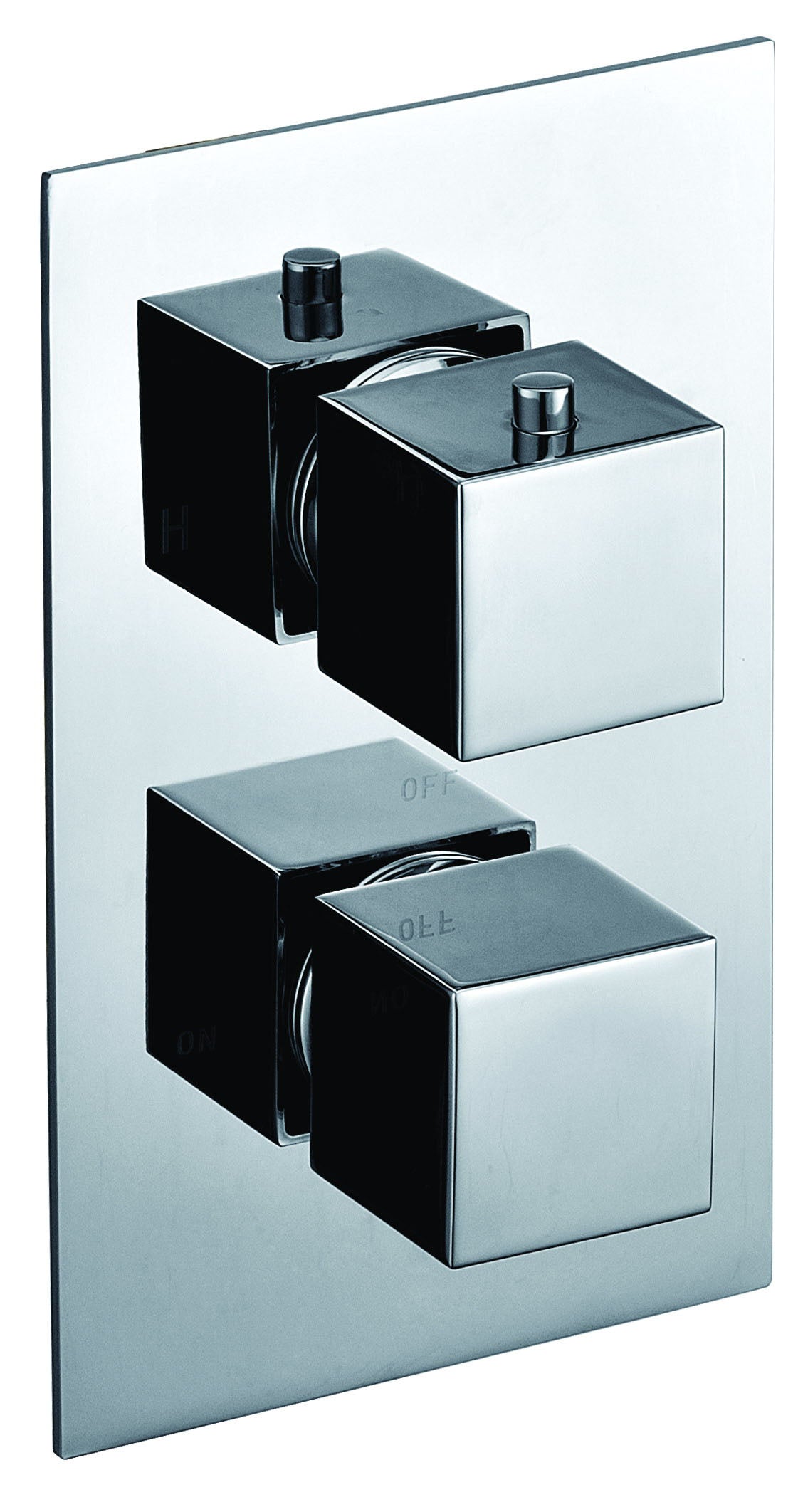 ALFI brand AB2601 Square Knob 1 Way Thermostatic Shower Mixer