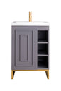 Alicante 24" Single Vanity with White Glossy Composite Stone Top