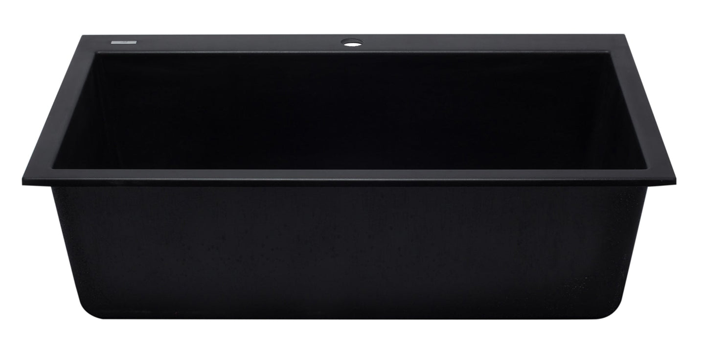 ALFI brand AB3322DI 33" Single Bowl Drop In Granite Composite Kitchen Sink