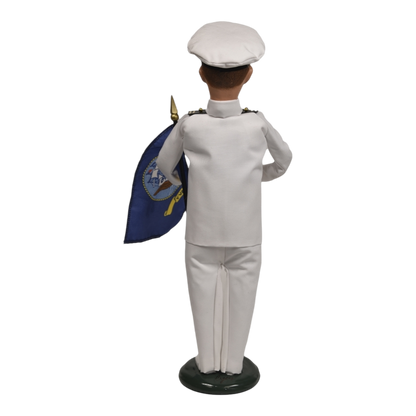 Navy Man with Flag