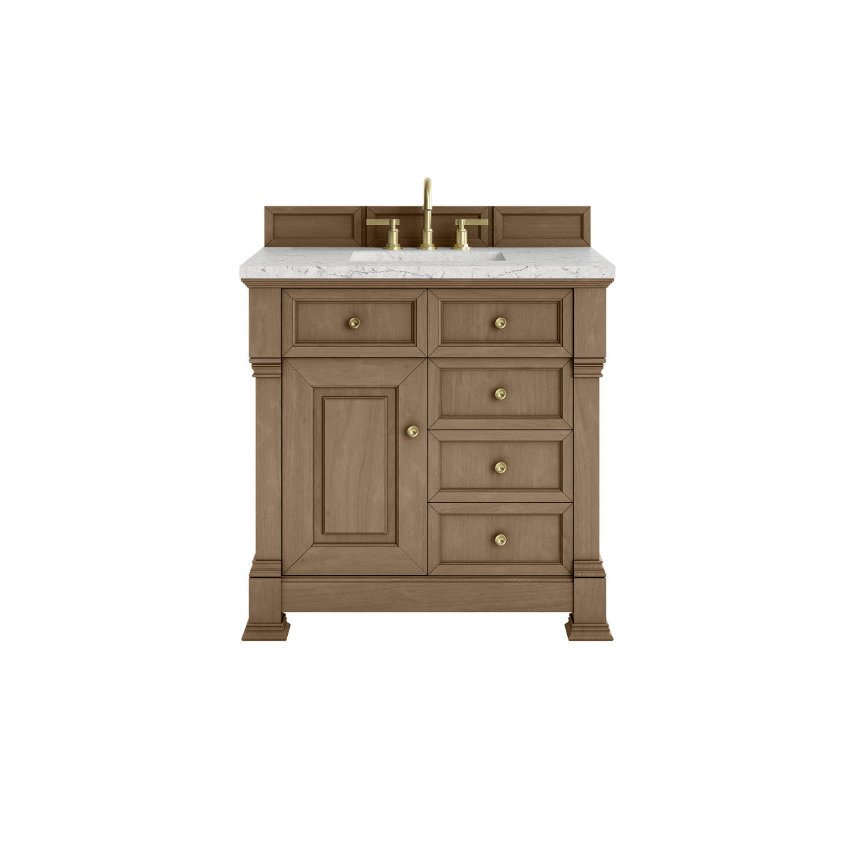 James Martin 547-V36 Brookfield 36” Single Vanity – Black Onyx / Honey Oak / Pearl Charcoal