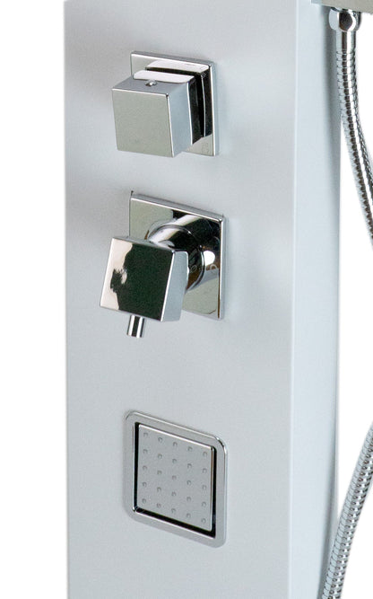 ALFI brand  ABSP60W White Aluminum Shower Panel with 2 Body Sprays and Rain Shower Head