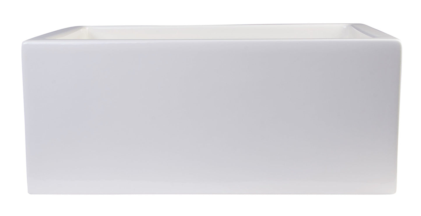 ALFI brand AB2418SB Smooth Thick Wall Fireclay Single Bowl Farm Sink