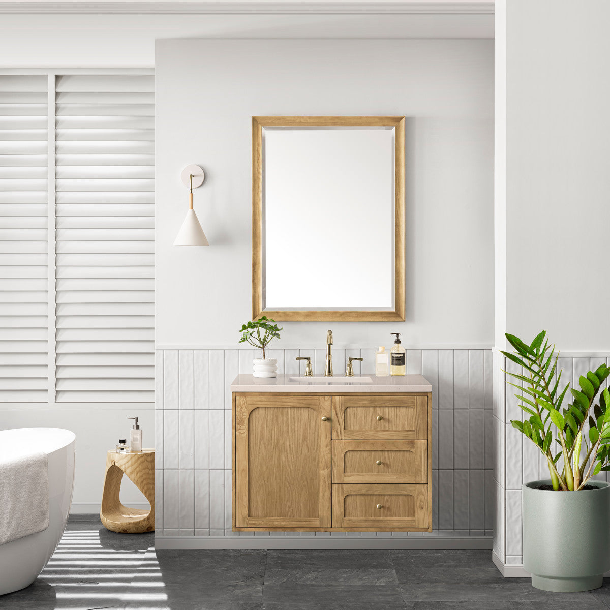 Laurent 36" Single Vanity Cabinet, Light Natural Oak