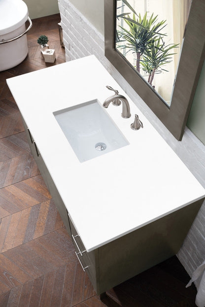 Metropolitan 48" Single Vanity Cabinet, Silver Oak