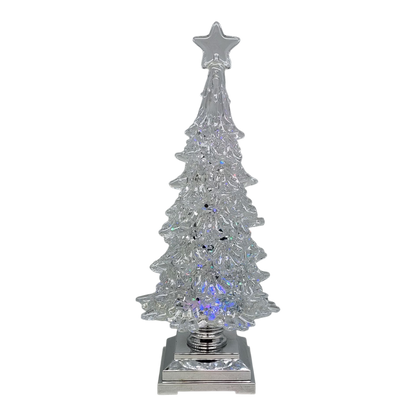Twinkling Frost Lighted Waterglobe Tree - 12.5"