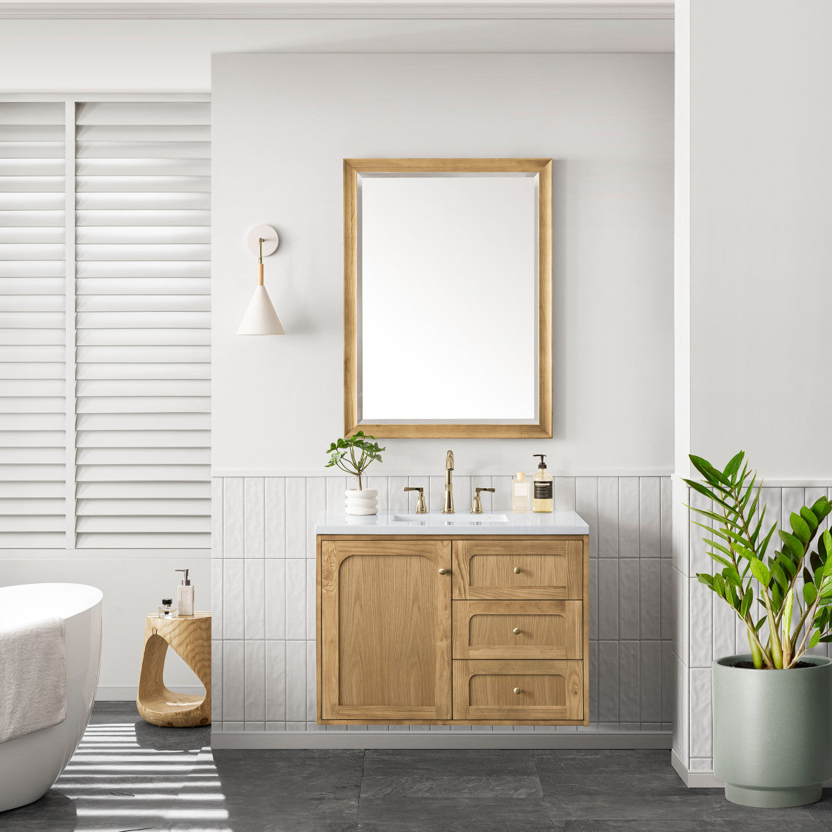 Laurent 36" Single Vanity Cabinet, Light Natural Oak